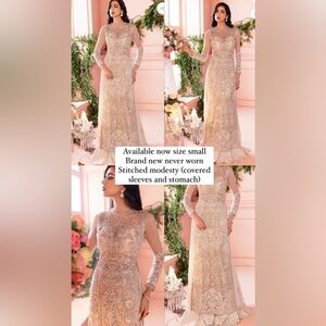 Mysie 3 piece wedding formal dress in white and silver NEW never worn